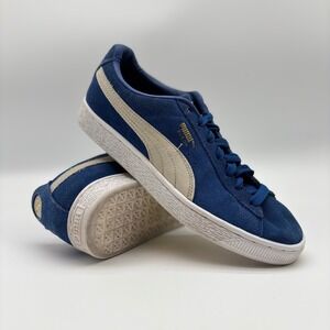 Puma Suede Classic Blue Cream Low Top Sneakers 388161-02 Mens 7